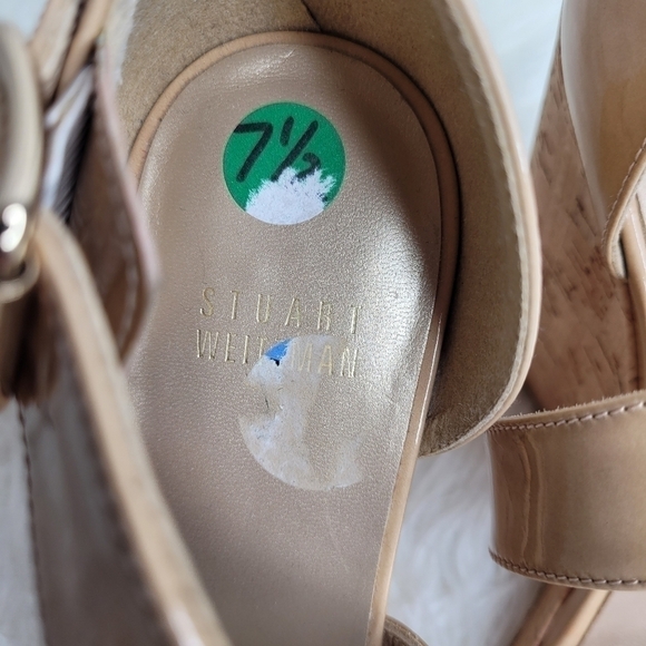 Stuart Weitzman Nude Cork Wedge Heels - Picture 12 of 14